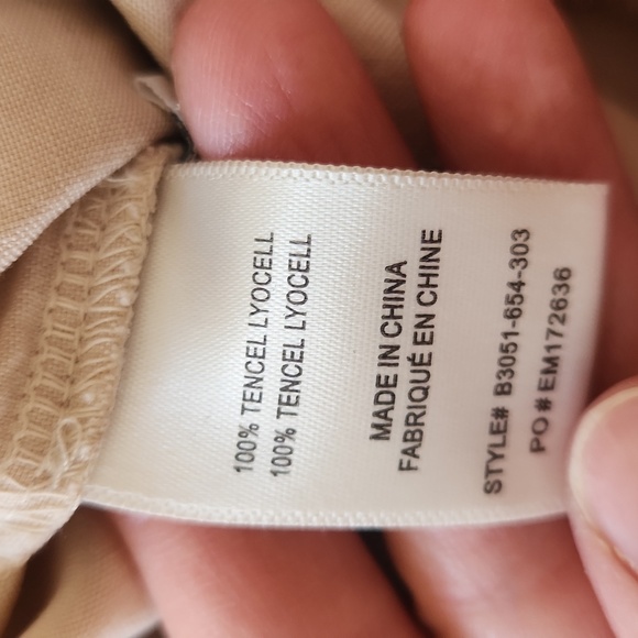 Bella Dahl 100% Tencel Flowy Wide Leg Pockets Lightweight Soft Tan Pants Size M - Picture 7 of 8